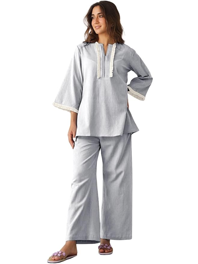 GRECIILOOKS Co-ord Set for Women Stylish | Korean Summer Two Piece Outfit | Kurtis| Trendy Travel & Streetwear Look for Girls and Woman | Hangouts | Picnic | Vacation Wear