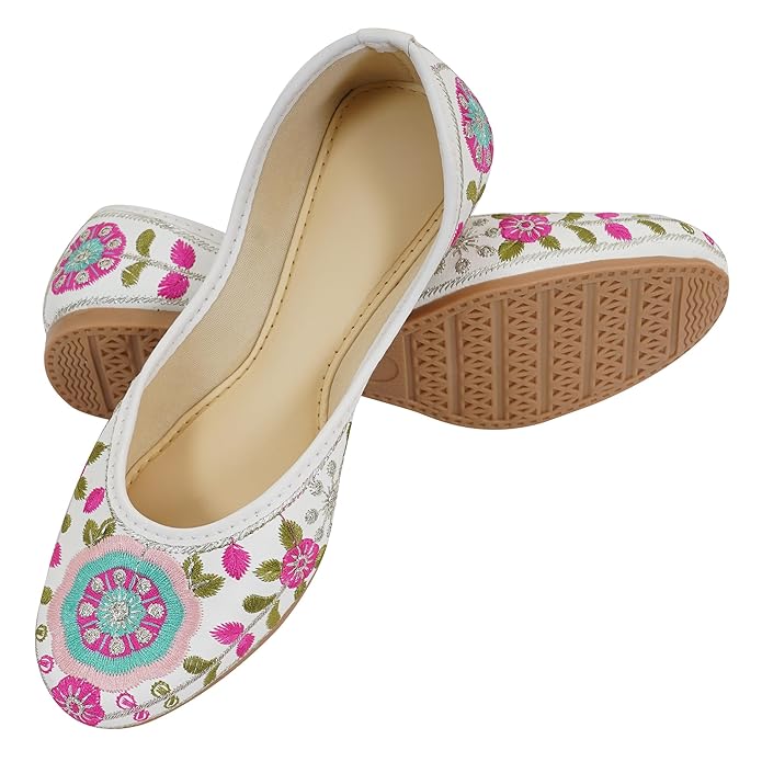 DFR Women Embroidered Rajasthani Mojari Juti Shoe