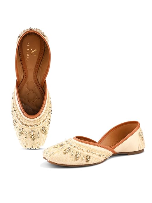 XE Looks Jutti | Handcrafted Ethnic Punjabi Jutties with Intricate Bead & Sequin Embellishments | Comfortable & Stylish Footwear for Girls & Women