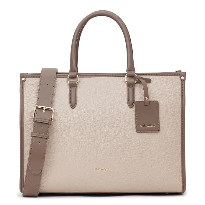 Miraggio Denice Tote Bag for Women | Tote Bags for Women for Office Use | Fits Upto 16inch Laptop | Ladies Shoulder Purse