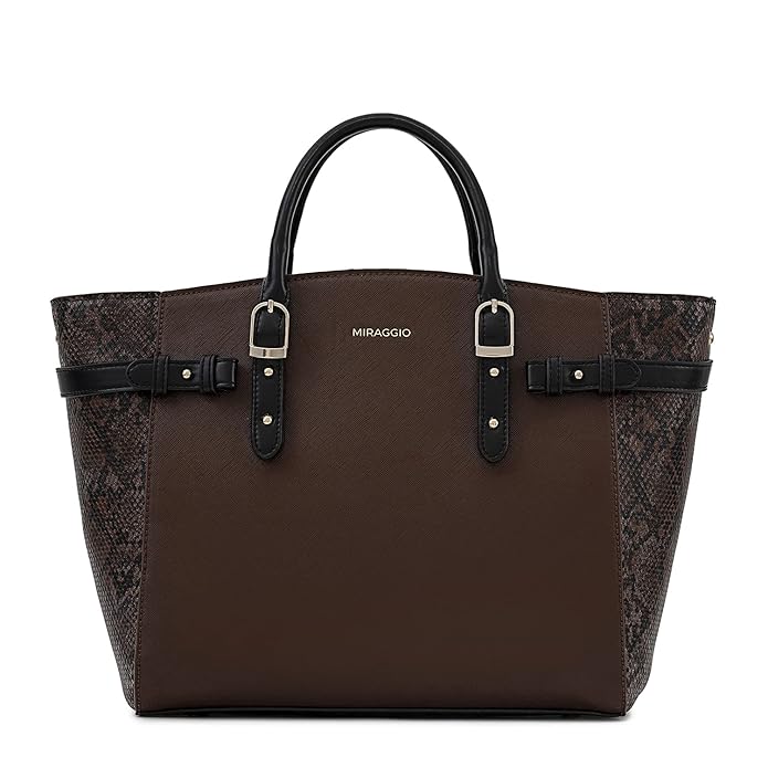 Miraggio Rosalind Tote Handbag for Women with Detachable Sling Strap & Top Handles | Fits upto 13inch Laptop | Tote Bags for Women For Office Use, Work