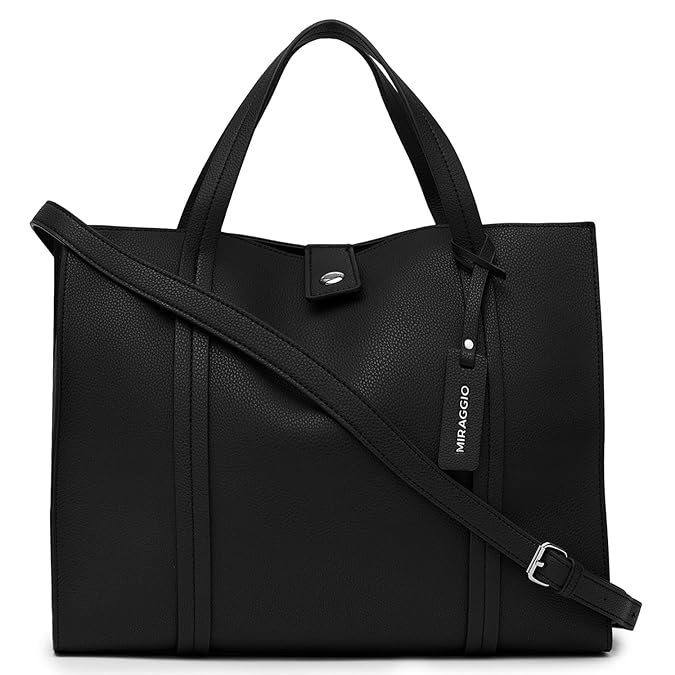 Miraggio Grace Solid Tote Bag For Women With Adjustable & Detachable Sling | Tote Bag For Women Stylish