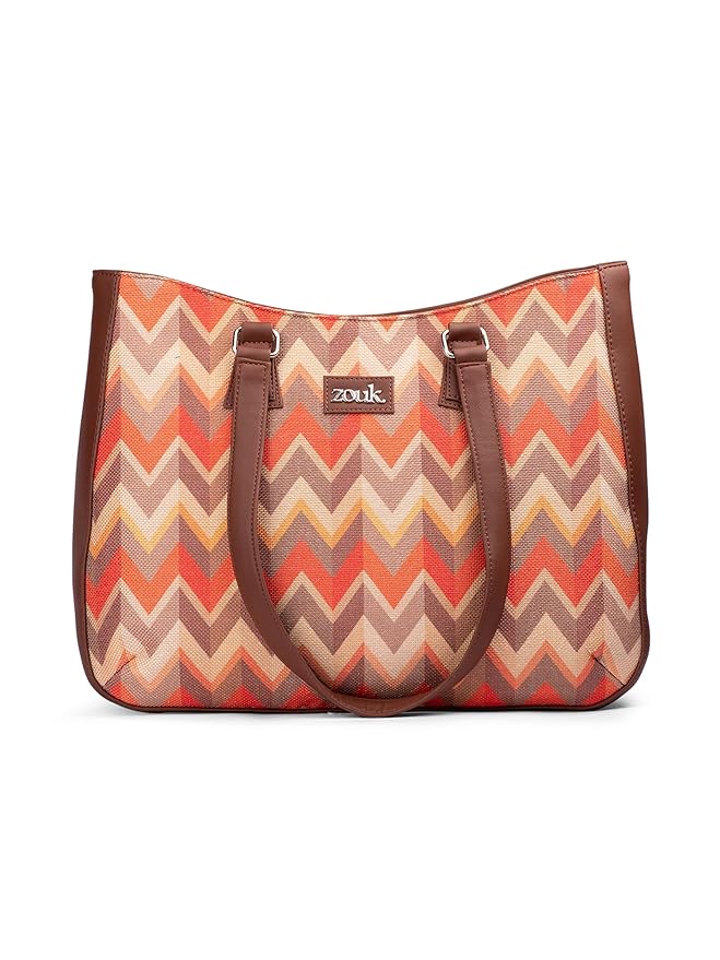 ZOUK Women Getaway Handbag | Jute | Vegan Leather Handcrafted Tote Bag