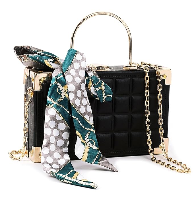 INOVERA (LABEL) Evening Hand Clutches for Women, Girls, Ladies - Stylish Party Wedding Hand Clutch with Handle and Chain Strap