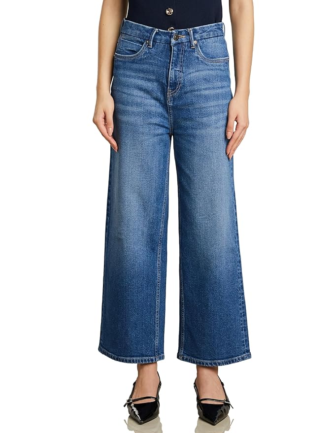 Symbol Premium Women Baggy Wide Leg Jeans (High Waist | Ankle Length)