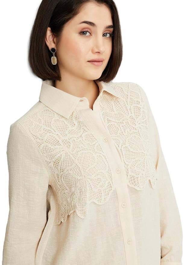 Max Women Cotton Solid Regular Fit Shirt