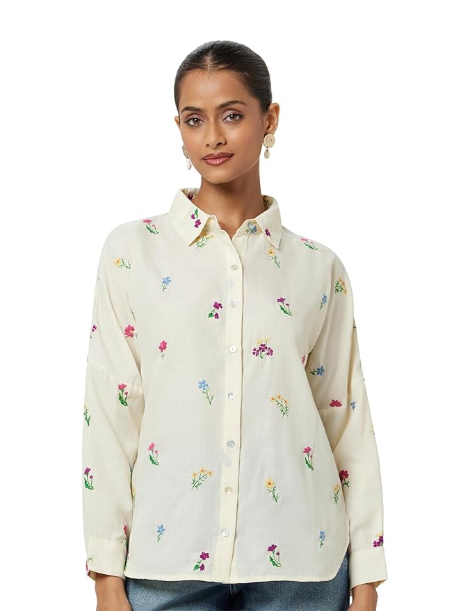 Styli Women Solid Regular Fit Shirts