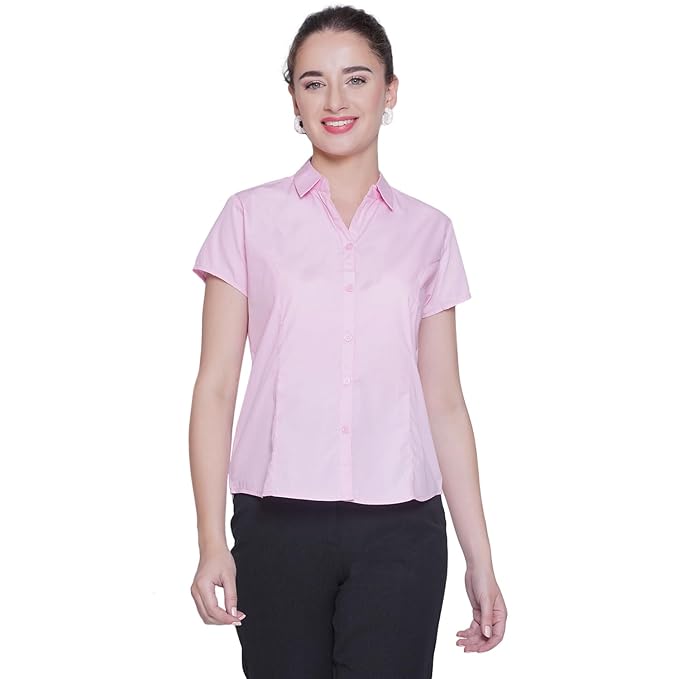 Women Half Sleeve Solid Formal Shirt