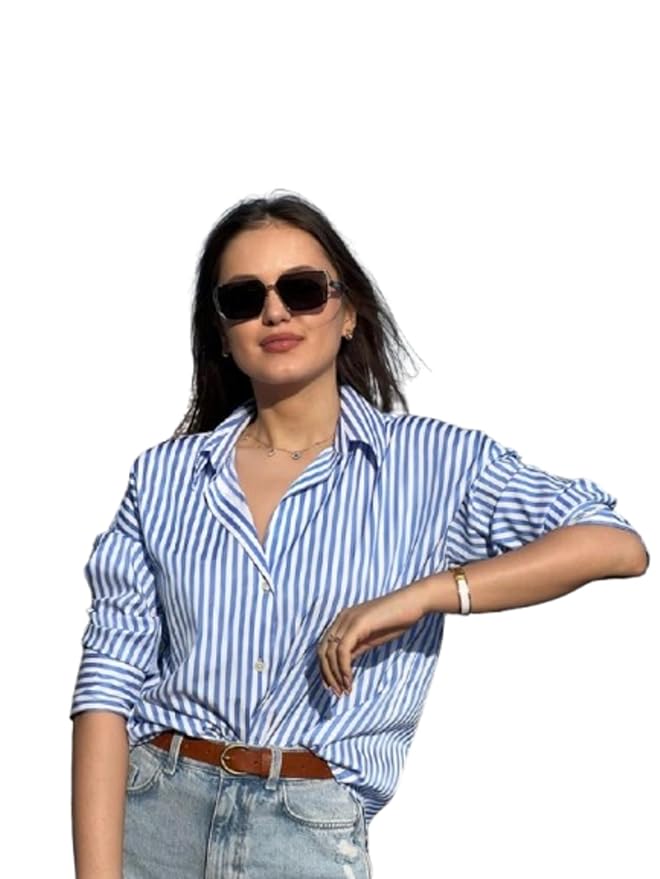 Rimsha Wear Women wear Front Button up Blue Women Shirt