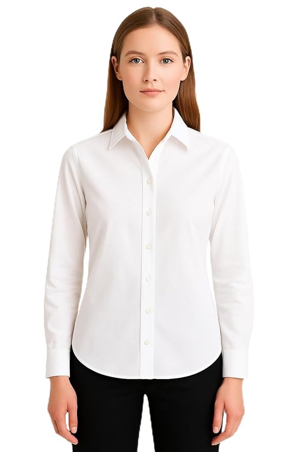 White Cotton Formal Shirt – Stylish & Comfortable Women Workwear Perfect for Office & Everyday Fashion