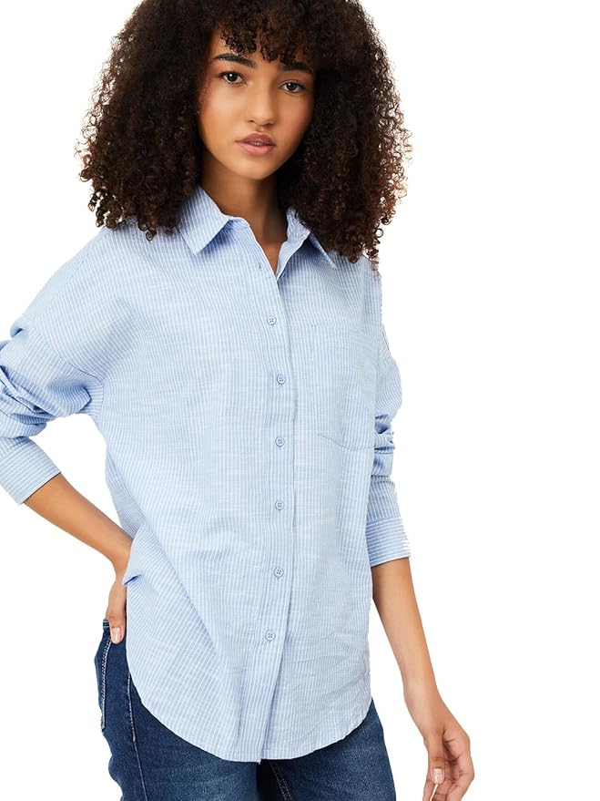 Max Women Cotton Solid Regular Fit Shirts