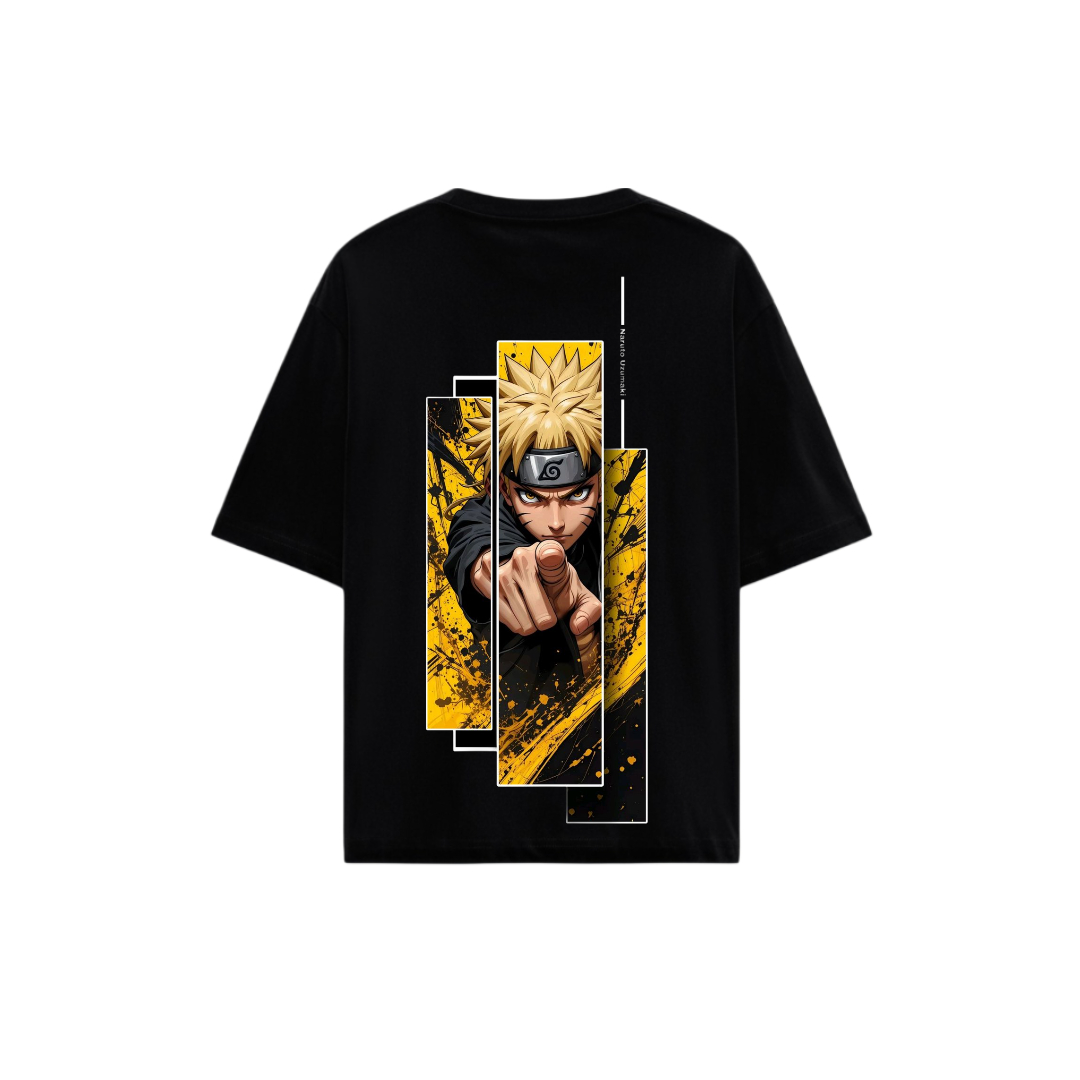 Men's Anime Graphic Print Round Neck Oversized T-shirt