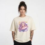 Magical Dreamer Unicorn Girl Oversized T-Shirt for Women