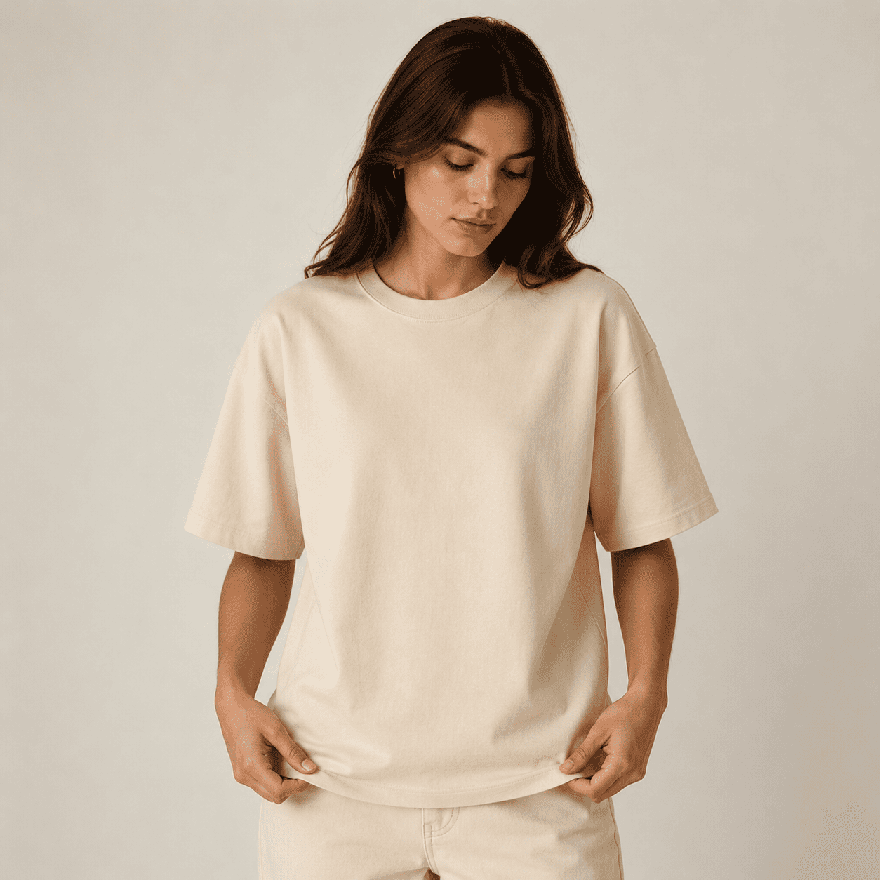 Oversize Beige Solid
