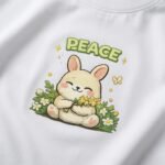Peace Bunny Oversized T-Shirt for Women