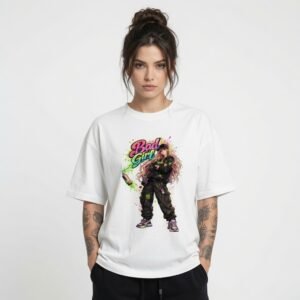 Bad Girl Streetwear Oversized Graphic T-Shirt for Women | Urban Fashion Cotton Tee