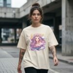 Magical Dreamer Unicorn Girl Oversized T-Shirt for Women