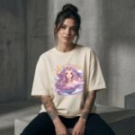 Magical Dreamer Unicorn Girl Oversized T-Shirt for Women