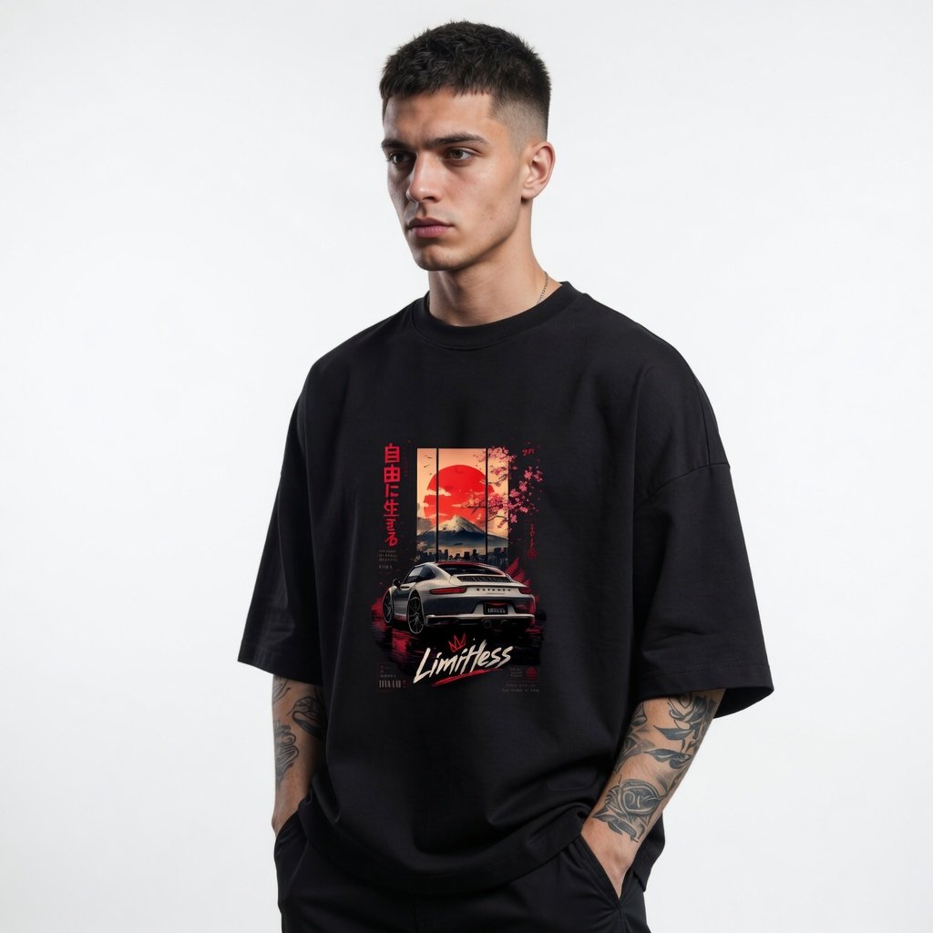 Limitless JDM Sunset Car Graphic T-Shirt