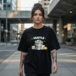 Hustle Cat Oversized T-Shirt for Women
