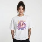 Magical Dreamer Unicorn Girl Oversized T-Shirt for Women