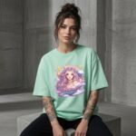 Magical Dreamer Unicorn Girl Oversized T-Shirt for Women