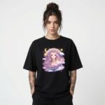 Magical Dreamer Unicorn Girl Oversized T-Shirt for Women