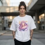 Magical Dreamer Unicorn Girl Oversized T-Shirt for Women
