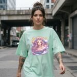 Magical Dreamer Unicorn Girl Oversized T-Shirt for Women