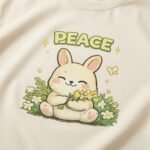 Peace Bunny Oversized T-Shirt for Women
