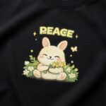 Peace Bunny Oversized T-Shirt for Women