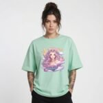 Magical Dreamer Unicorn Girl Oversized T-Shirt for Women