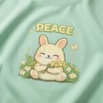Peace Bunny Oversized T-Shirt for Women